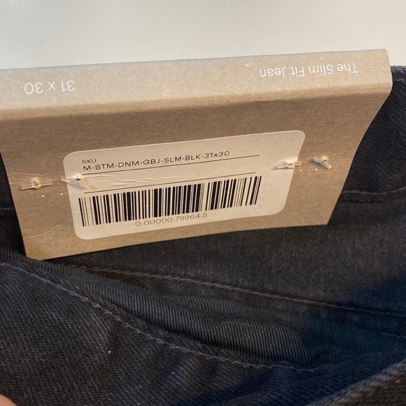 Everlane The Slim Fit Jean NWT 31x30 Black Low Stretch Denim Casual Grunge Goth - Picture 10 of 15